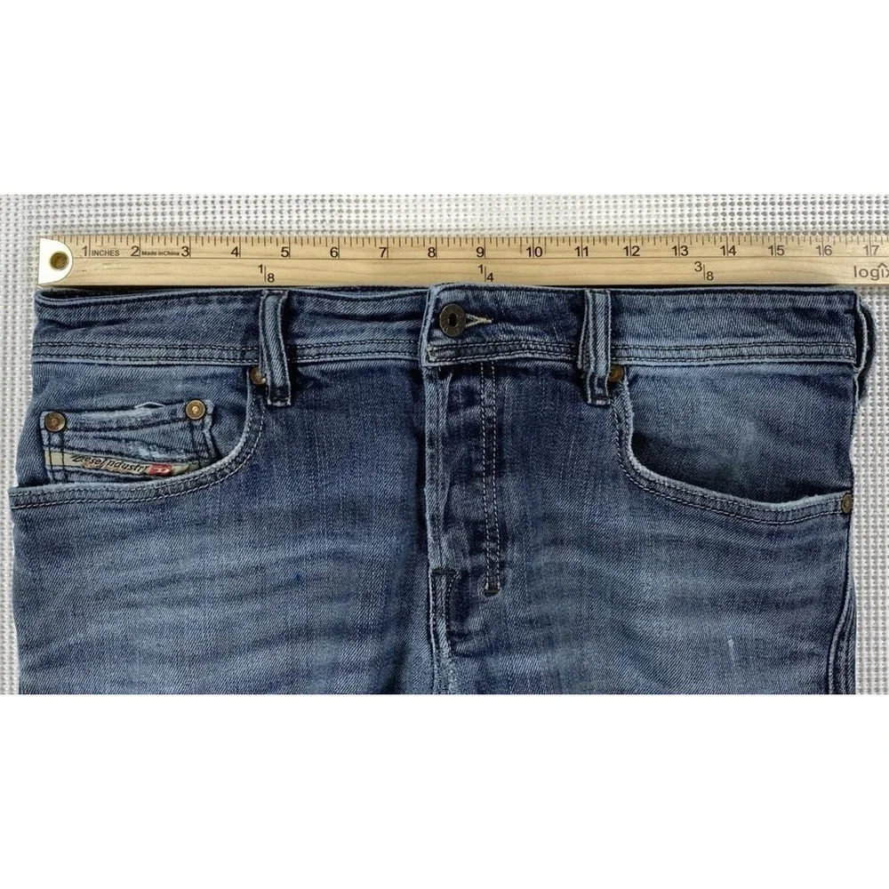 Diesel Zathan Bootcut Blue Denim Jeans Men's 32 x 34 Distressed